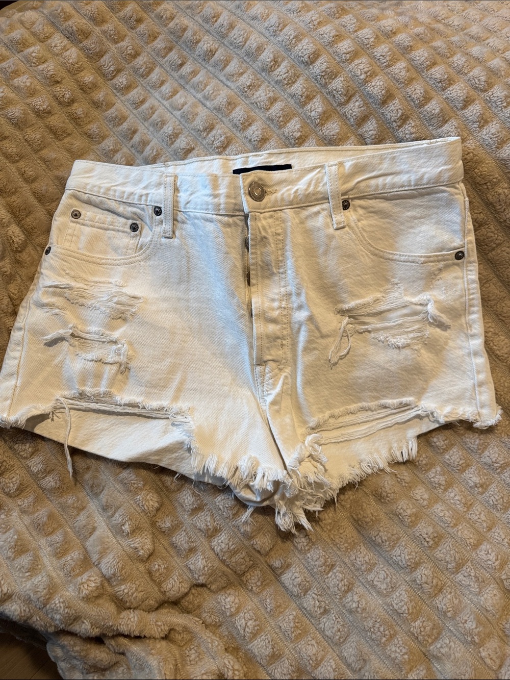 Aeropostale boyfriend Distressed White Denim Shorts